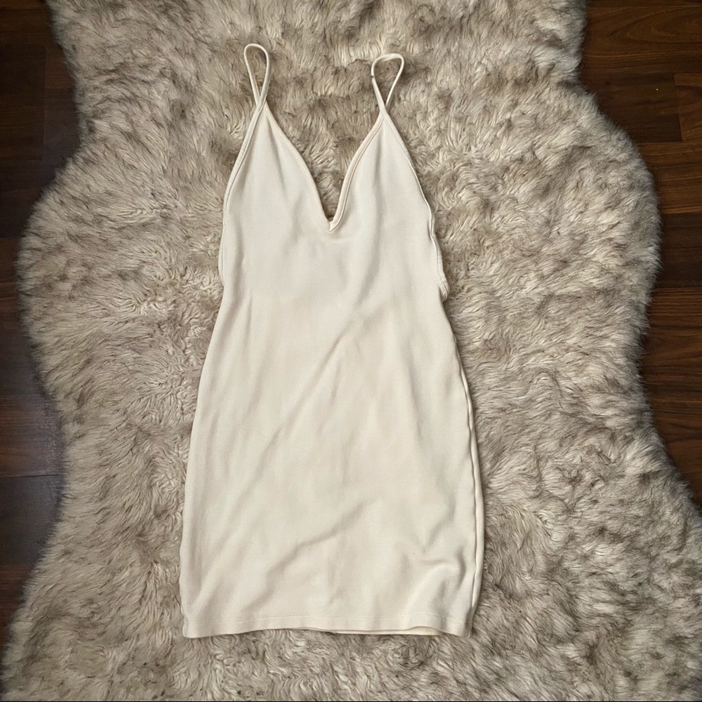 American Apparel Cream, Body-con Mini Dress